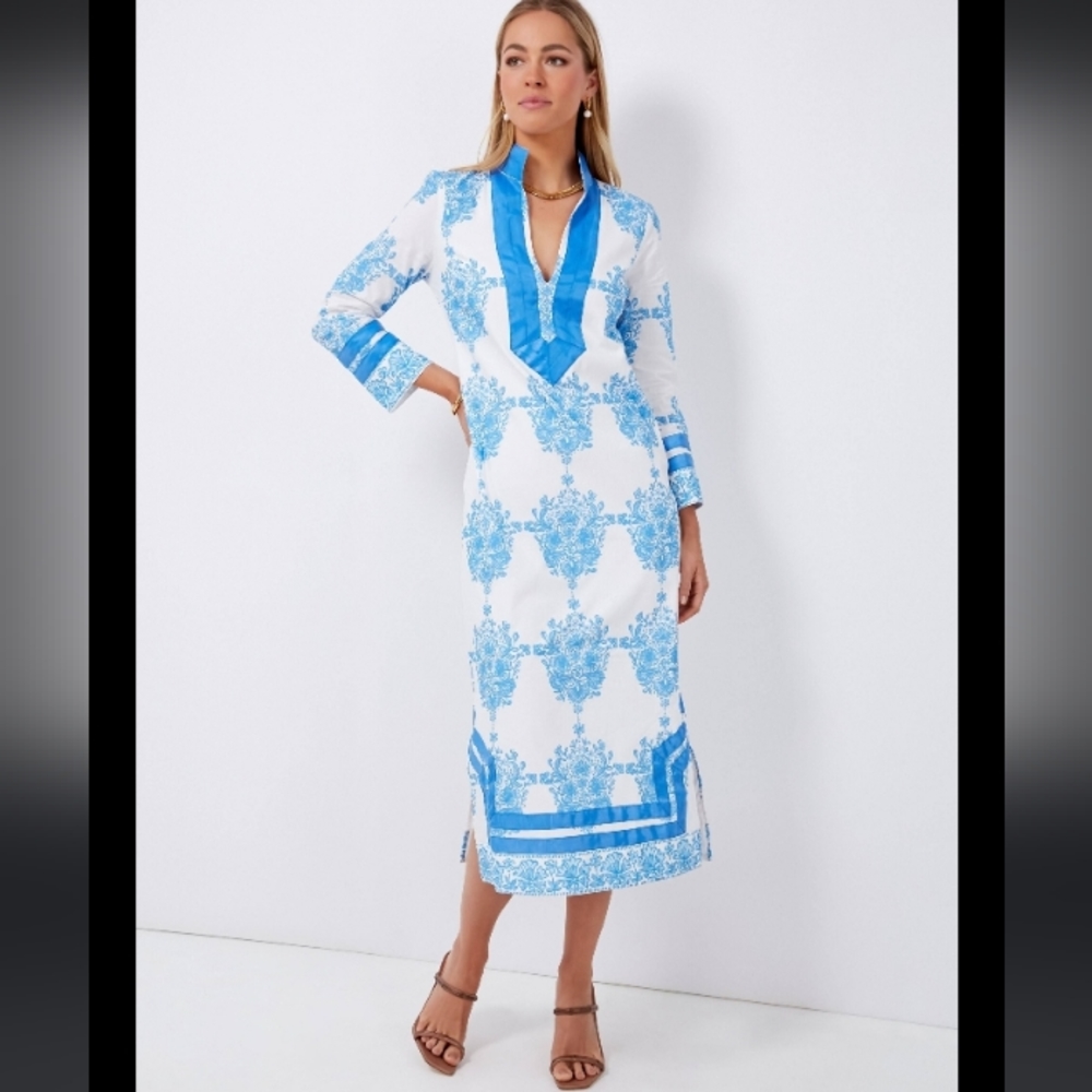 Sail to Sable Painted Block Print Classic Tunic Dress sz L